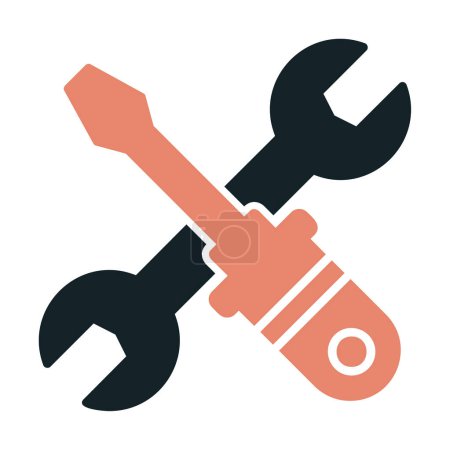 Illustration for Wrench and screwdriver icon. outline illustration of tools vector icon for web - Royalty Free Image