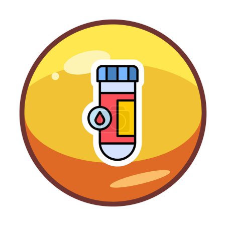 Illustration for Blood test tube outline vector icon. Laboratory testing symbol, logo illustration. - Royalty Free Image