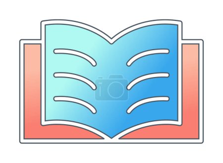 Ilustración de Icono de libro abierto, ilustración vectorial diseño simple - Imagen libre de derechos