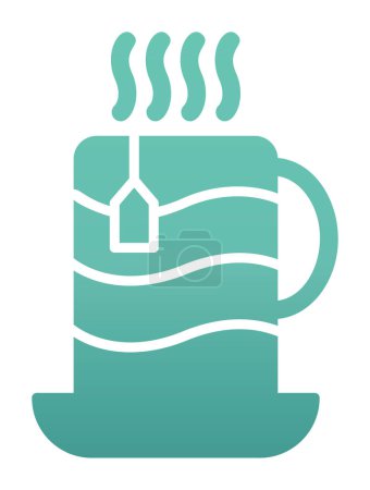 Téléchargez les illustrations : Icône tasse de thé, illustration vectorielle - en licence libre de droit