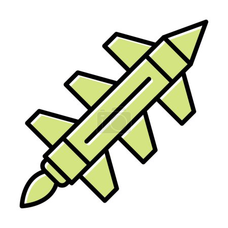 Illustration for Flat Missile rocket  icon vector illustration  design - Royalty Free Image