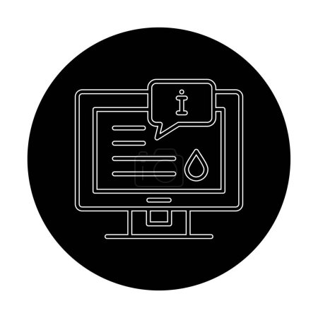 Ilustración de Pantalla plana del ordenador con ilustración icono de información - Imagen libre de derechos