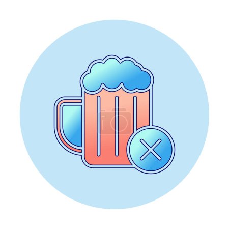 Téléchargez les illustrations : Simple Non Icône alcool, illustration vectorielle - en licence libre de droit