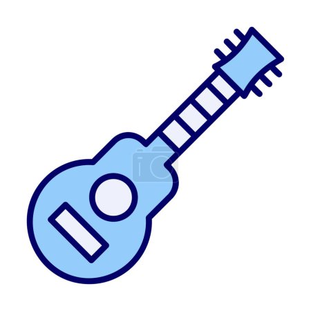 Téléchargez les illustrations : Illustration vectorielle icône guitare créative plate - en licence libre de droit