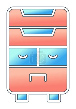 Illustration for Commode with drawers flat icon, vecror illustration - Royalty Free Image