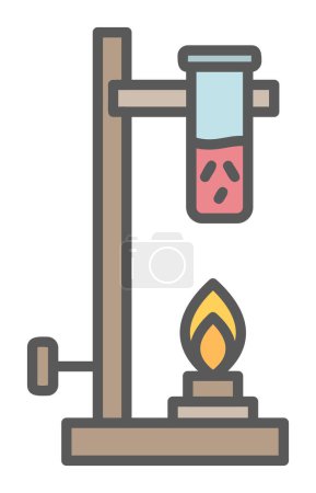 Ilustración de Simple plano Bunsen quemador lineal icono. - Imagen libre de derechos