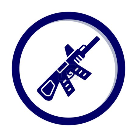 Téléchargez les illustrations : Illustration vectorielle d'icône de mitrailleuse - en licence libre de droit