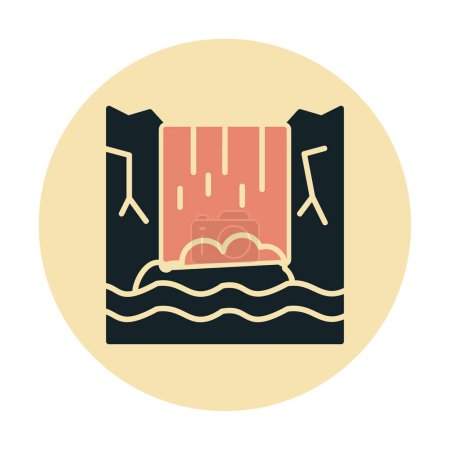 Ilustración de Simple icono de Waterfal, ilustración vectorial - Imagen libre de derechos