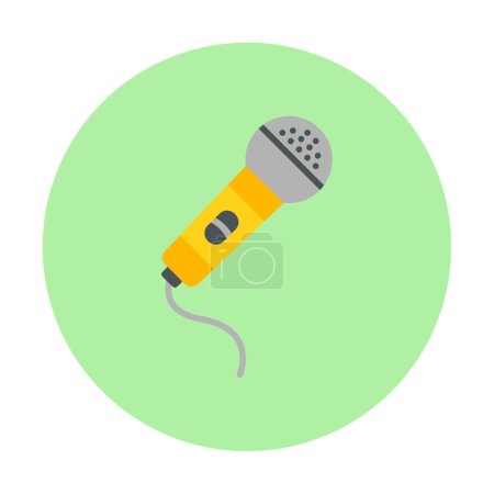 Ilustración de Icono del micrófono aislado sobre fondo azul largo. - Imagen libre de derechos