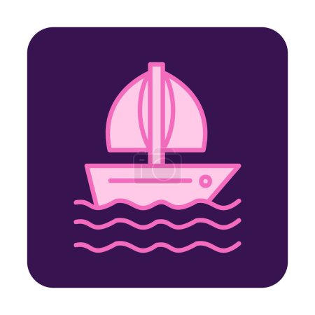 Téléchargez les illustrations : Illustration simple d'icône de voilier plat - en licence libre de droit