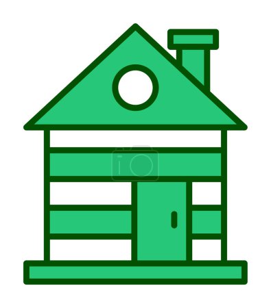 Illustration for Wooden house icon, vector illustration - Royalty Free Image