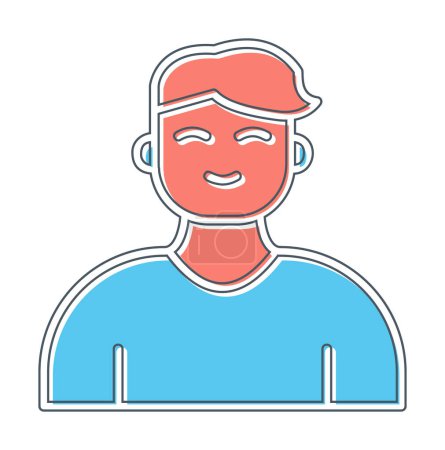 Ilustración de Hombre joven avatar masculino con ilustración vector de peinado - Imagen libre de derechos