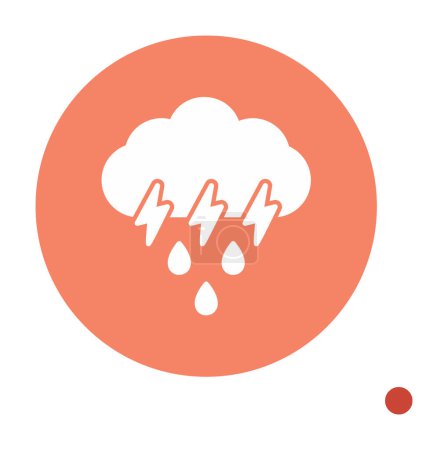 Illustration for Thunderstorm rainy cloud symbol, weather icon, vector illustration - Royalty Free Image