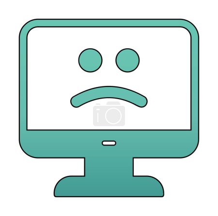Ilustración de Pantalla azul en el icono de la computadora, símbolo de error, diseño de ilustración, gráfico vectorial - Imagen libre de derechos