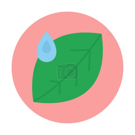 Illustration for Vector illustration of water drop and leaf icon - Royalty Free Image
