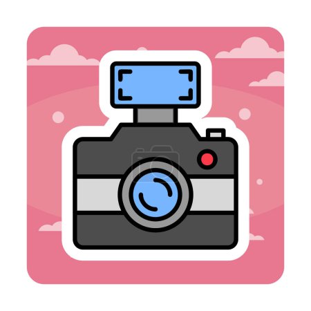 Ilustración de Icono de la cámara fotográfica, ilustración vectorial - Imagen libre de derechos