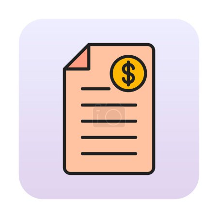 Illustration for Shopping Invoice vector color icon design - Royalty Free Image