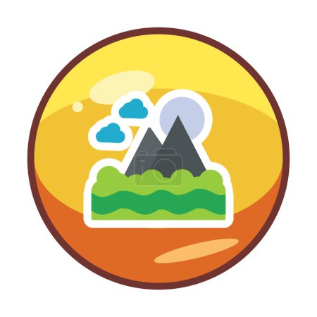 Illustration for Mount Fuji icon, vetor illustrtion - Royalty Free Image