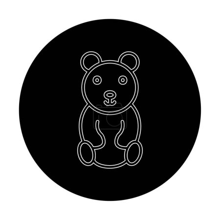 Téléchargez les illustrations : Illustration vectorielle d'icône d'ours en peluche - en licence libre de droit