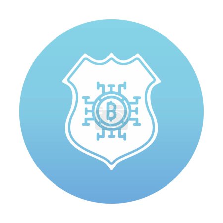 Ilustración de Simple bitcoin plano y escudo icono de vector - Imagen libre de derechos