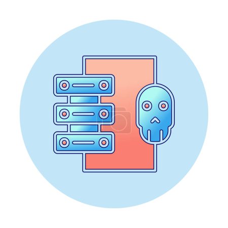 data center and Hacking   icon vector illustration design