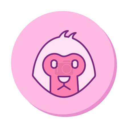 Téléchargez les illustrations : Simple icône de singe illustration vectorielle icône - en licence libre de droit
