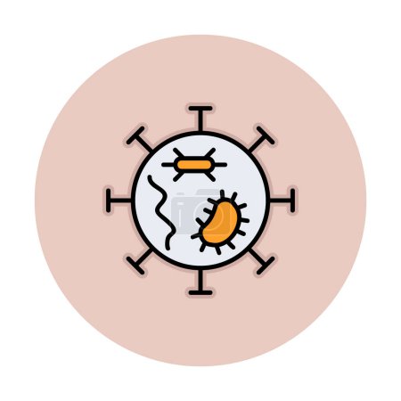 Téléchargez les illustrations : Covid-19 signe de particule, dessin d'illustration vectorielle, icône de virus - en licence libre de droit