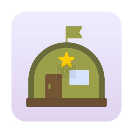 Illustration for Simple Military Warehouse icon, vector illustration - Royalty Free Image