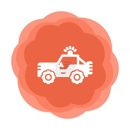 Illustration for Military Jeep Icon, Vector Illustration - Royalty Free Image