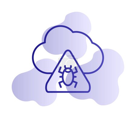 Ilustración de Icono de Cloud Computing, ilustración vectorial. Nube con signo de error - Imagen libre de derechos