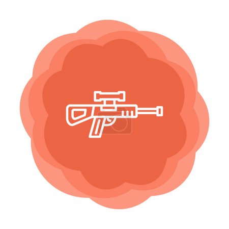 Téléchargez les illustrations : Illustration vectorielle d'icône de canon de sniper - en licence libre de droit