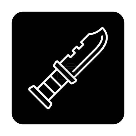 Téléchargez les illustrations : Couteau militaire icône vectoriel illustration symbole conception - en licence libre de droit