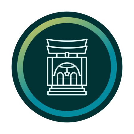 Ilustración de Simple antiguo icono del santuario asiático, vector de ilustración - Imagen libre de derechos