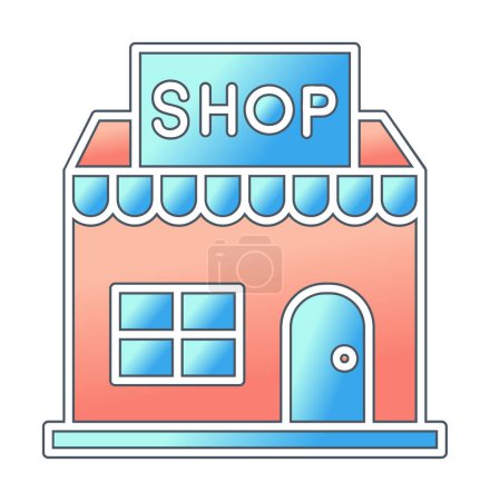 Illustration for Shop building icon, vector illustration simple design - Royalty Free Image