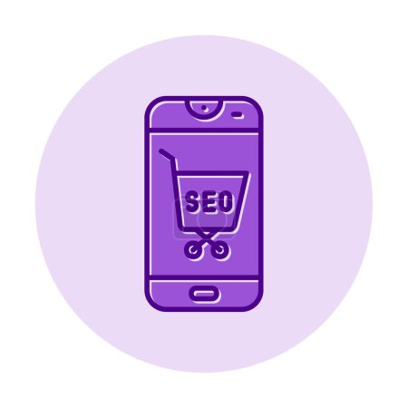 Illustration for Flat seo modern icon and smartphone - Royalty Free Image
