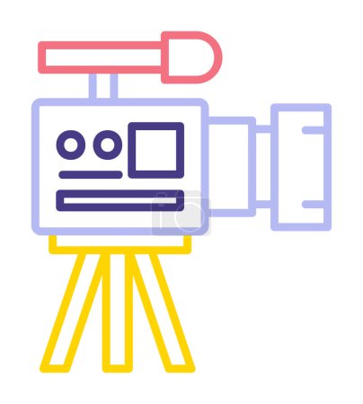 Téléchargez les illustrations : Plat simple icône de caméra vectoriel illustration design - en licence libre de droit