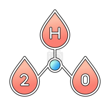 Illustration for Water drops with h2o sign  illustration - Royalty Free Image