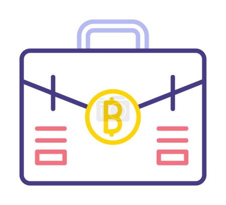 briefcase with bitcoin icon  vector illustration design