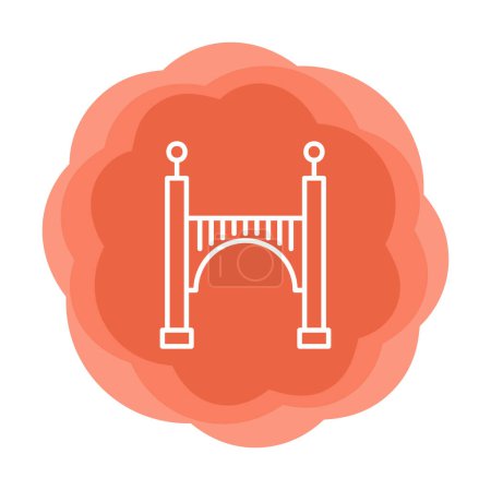 Illustration for Bridge flat icon, vector illustration design - Royalty Free Image