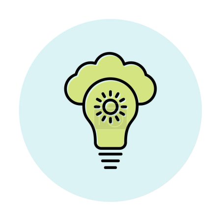 Illustration for Simple Cloud bulb vector icon. - Royalty Free Image