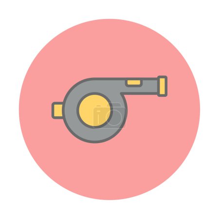 Ilustración de Silbato plano icono vector, diseño de la ilustración - Imagen libre de derechos