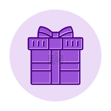 Illustration for Gift box with bow. web icon  illustration - Royalty Free Image