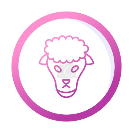 Téléchargez les illustrations : Icône web tête de mouton, illustration vectorielle - en licence libre de droit