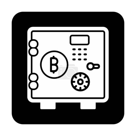 Téléchargez les illustrations : Bitcoin icône de casier, illustration vectorielle - en licence libre de droit