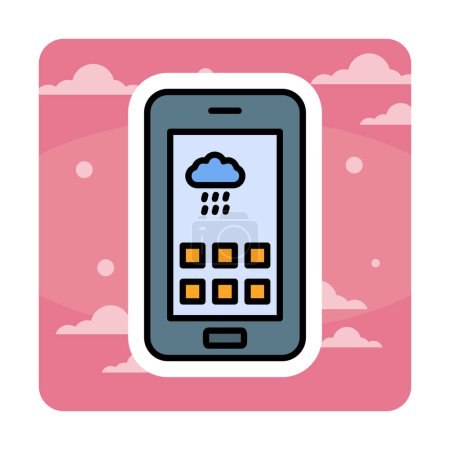 Illustration for Mobile phone web icon, vector illustration - Royalty Free Image