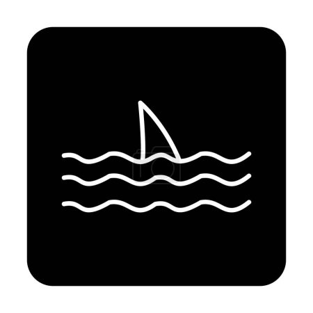 Ilustración de Aleta de tiburón en el icono del mar, ilustración vectorial - Imagen libre de derechos