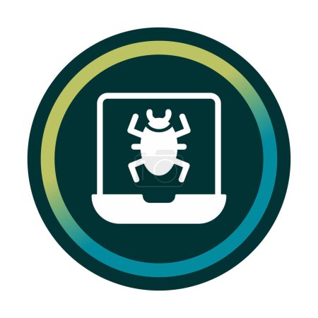 Illustration for Virus infected laptop web icon, vector illustration - Royalty Free Image