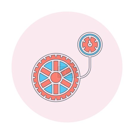 Ilustración de Presión de rueda plana, diseño de ilustración de vector de icono aislado - Imagen libre de derechos