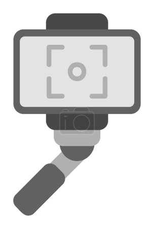 Ilustración de Palo selfie con icono web smartphone, ilustración vectorial - Imagen libre de derechos