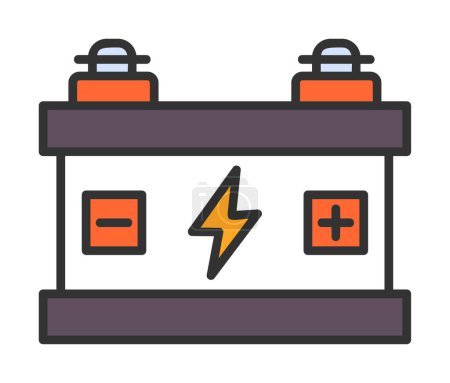Illustration for Car battery icon. flat illustration of Accumulator sign vector icon for web. - Royalty Free Image